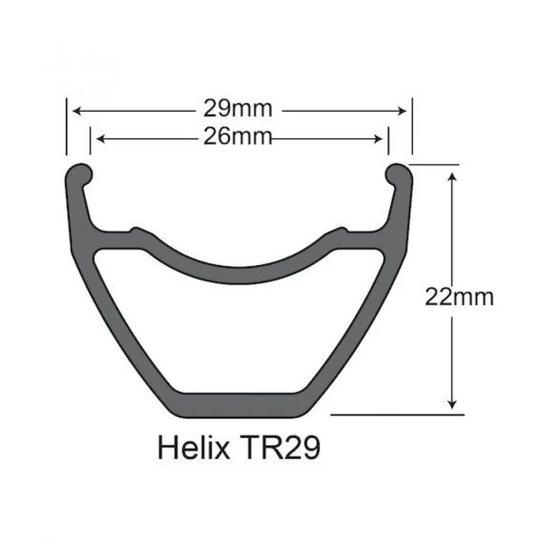 SUNringle Felge Helix TR29 27,5" 28 Loch Schwarz - leichte XC & Trail Performance