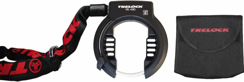 Trelock RS 430 P-O-Z AZ Rahmenschloss + ZR 355 100/6 Anschlusskette mit Tasche