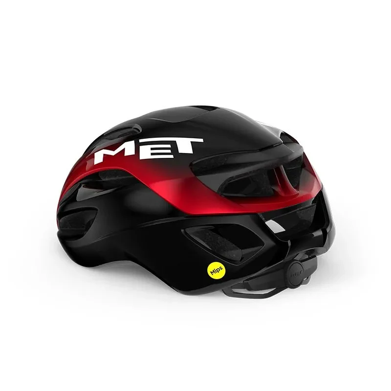 Helm Met Rival Mips Black/Red Metal Glow