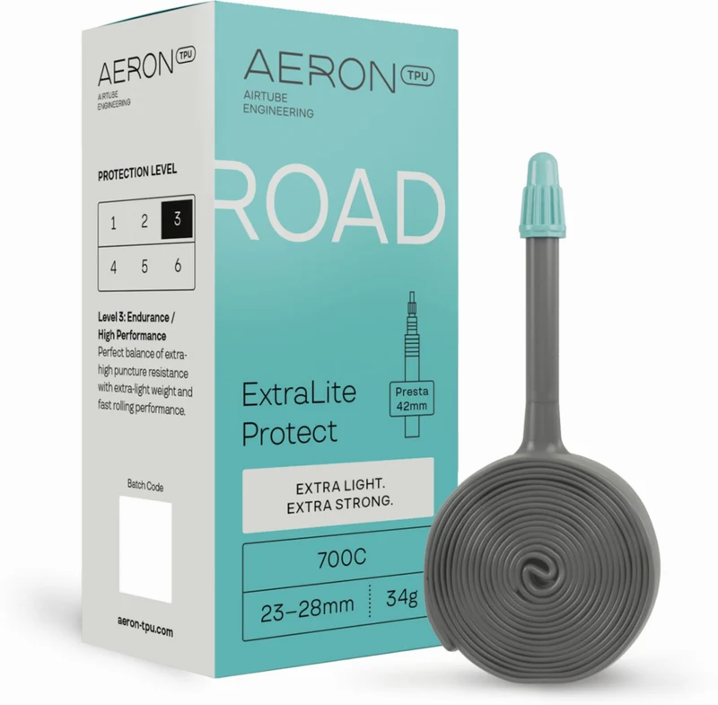 Aeron/TPU Road - ExtraLite Protect 23–28 mm Schlauch 28" black Ventil SV
