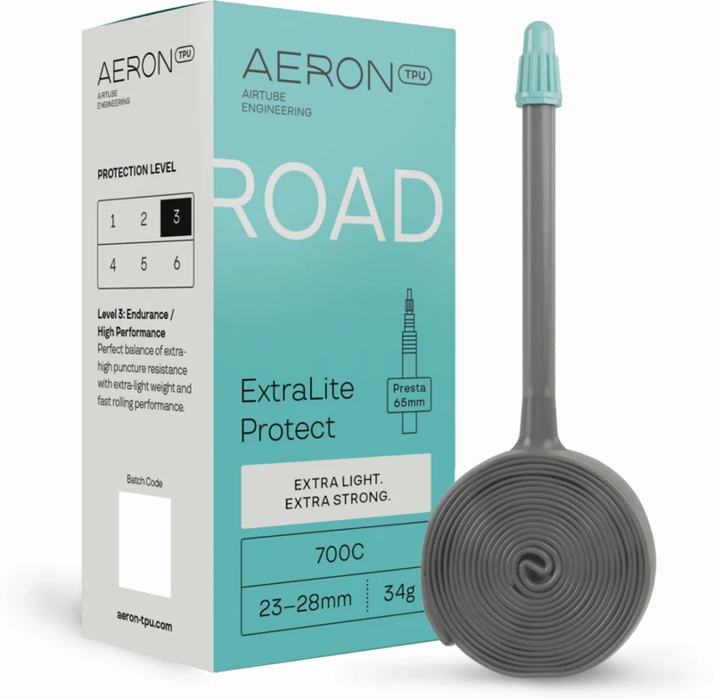 Aeron/TPU Road - ExtraLite Protect 23–28 mm Schlauch 28" black Ventil SV