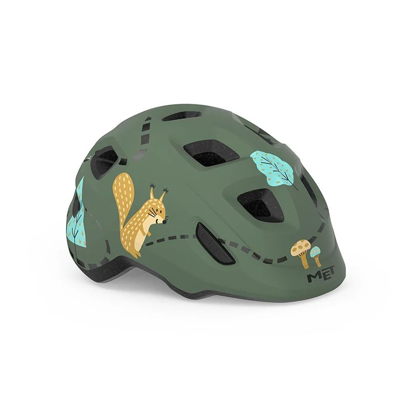 Kinderhelm Met Hooray Forest Green Glow