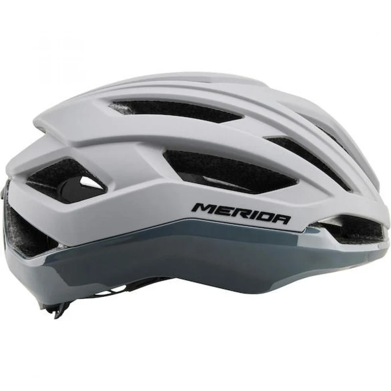 Merida Helm Apex grau 58-62 cm Grau - leichter Stradenhelm mit Top-Belüftung