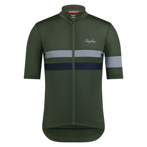Rapha Herren Brebet Leichtgewicht Radtrikot Deep Olive/Dark Navy