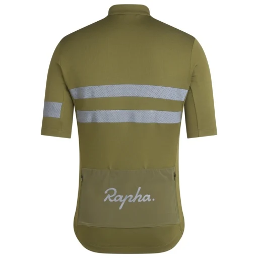 Rapha Herren Brebet Radtrikot Dark Khaki/Silver