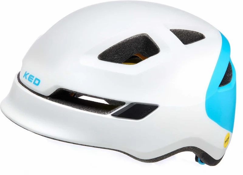 KED POP Kinder-Helm white blue