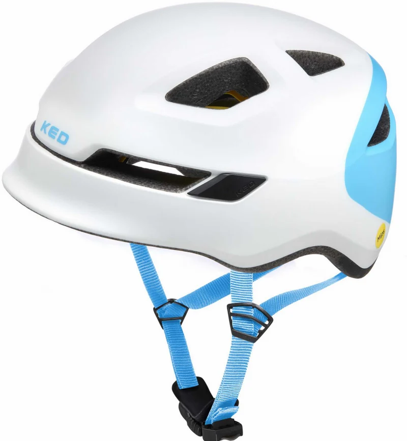 KED POP Kinder-Helm white blue