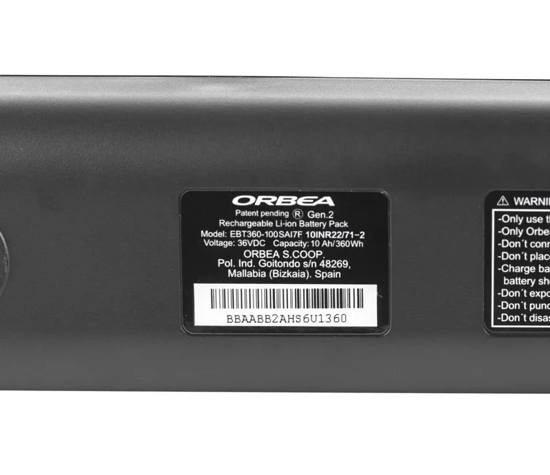 Orbea Innere Batterie 360wh 36v Gen 2 Modelle Rise/Urrun/Kemen 2023-24