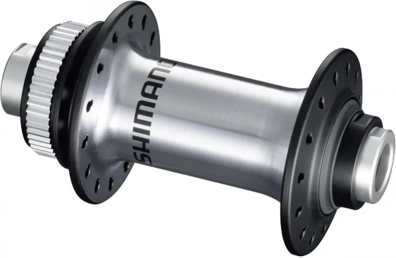 SHIMANO Vorderradnabe HB-RS770 Center-Lock 28 Loch Steckachse E-Thru 100x12 mm Silber - 100x12 mm, 12 mm, Silber