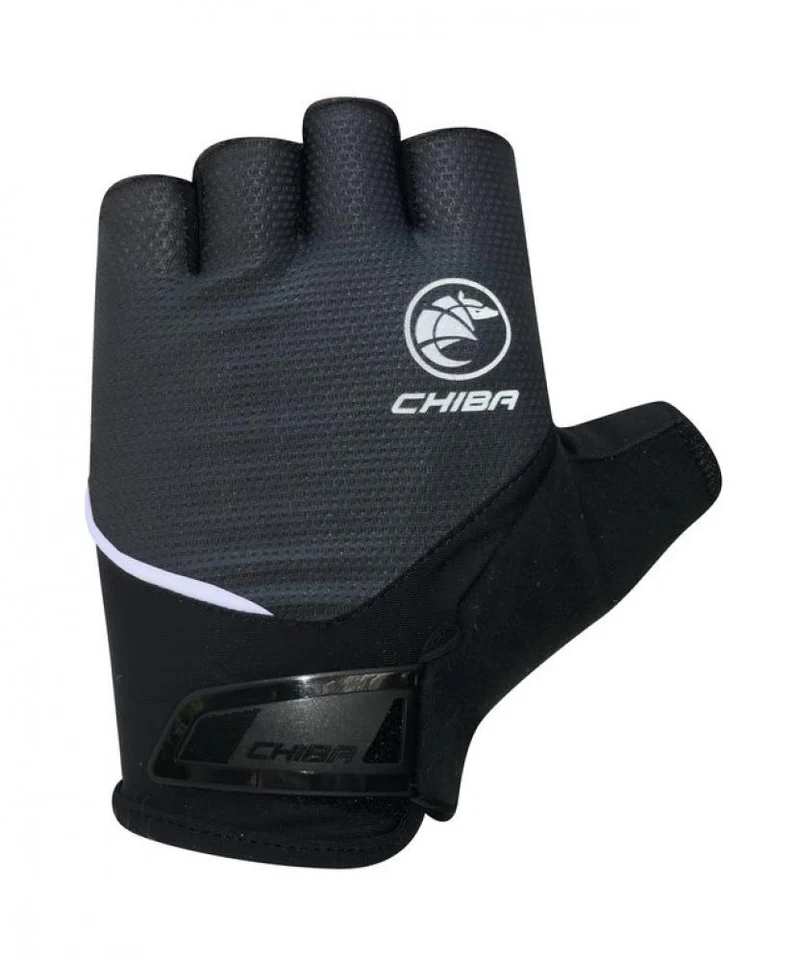 CHIBA Sport - Radhandschuhe kurzfinger dunkelgrau S, atmungsaktiv & gepolstert