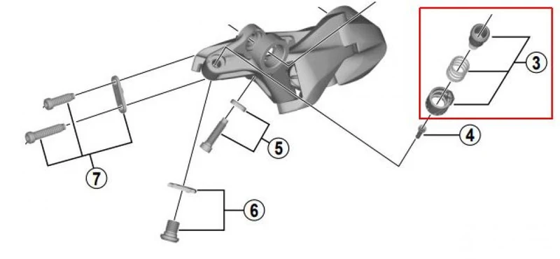 SHIMANO Schaltzug-Befestigungsschraube komplett für RD-R9100 Schaltzugbefestigungsschraube - für Shimano Dura-Ace RD-R9100