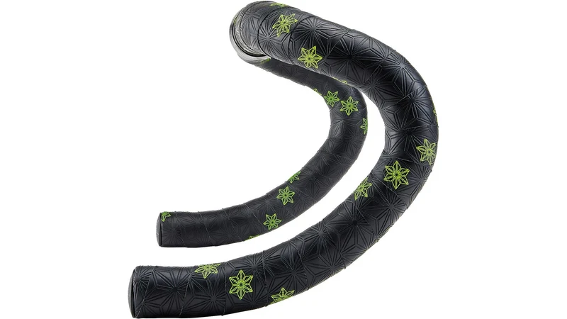 Supacaz Super Sticky Kush Galaxy Lenker Tonband Specialized Neon Jaune Print/Ano Schwarz Plugs