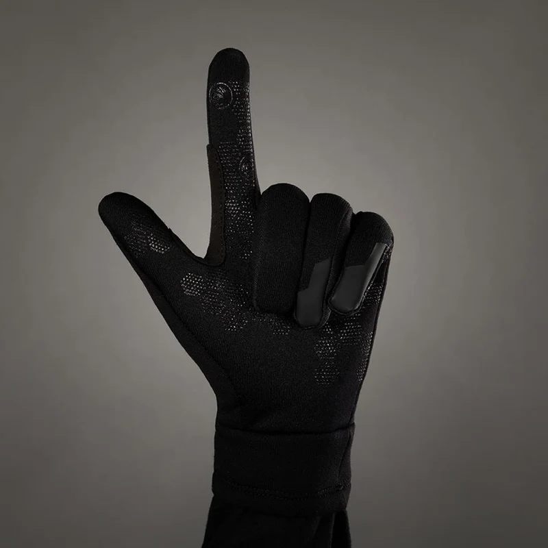 CHIBA Polarfleece Handschuhe - schwarz, Größe M, Touchfunktion