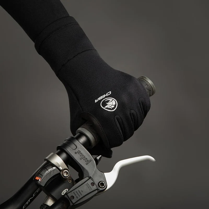 CHIBA Polarfleece Handschuhe - schwarz, Größe M, Touchfunktion