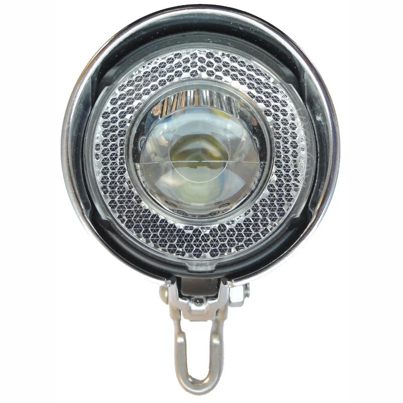 Busch + Müller Lumotec Classic N LED-Scheinwerfer, 25 Lux, verchromt, Dynamo-betrieben, integrierter Front-Rückstrahler, Nahfeldausleuchtung, StVZO-zugelassen