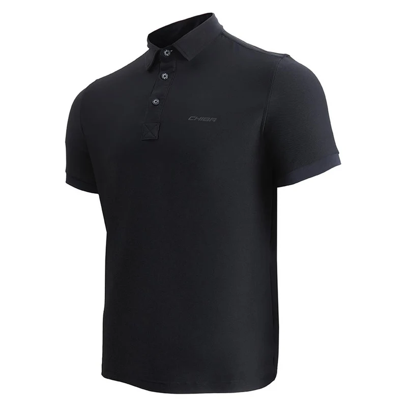 CHIBA Polo Shirt Herren - Radsport, atmungsaktiv, schwarz, Größe 4XL