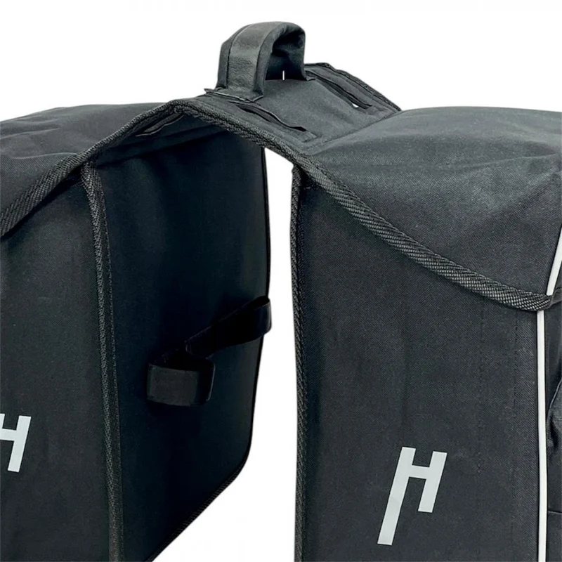 Haberland Doppeltasche Black Line 3.0 33l schwarz - flexible Gepäckträgertasche mit Klappvolumen