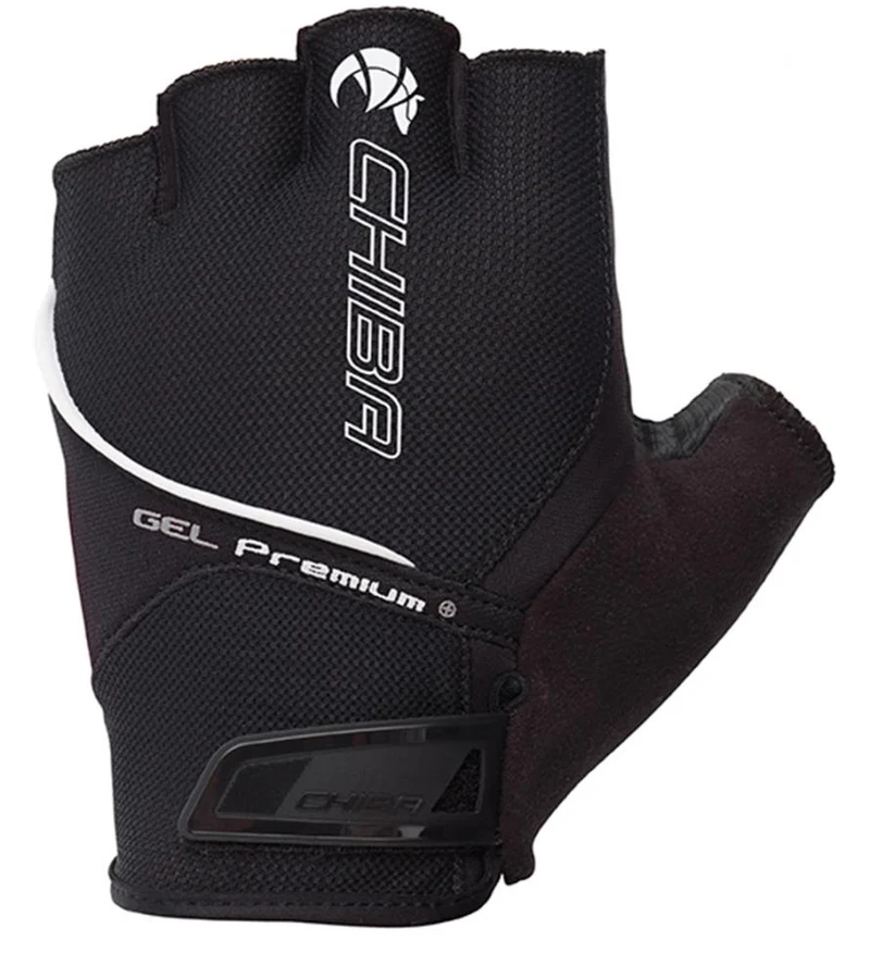 CHIBA Gel Premium - Radhandschuhe kurz, schwarz, S, Gelpolsterung, atmungsaktiv