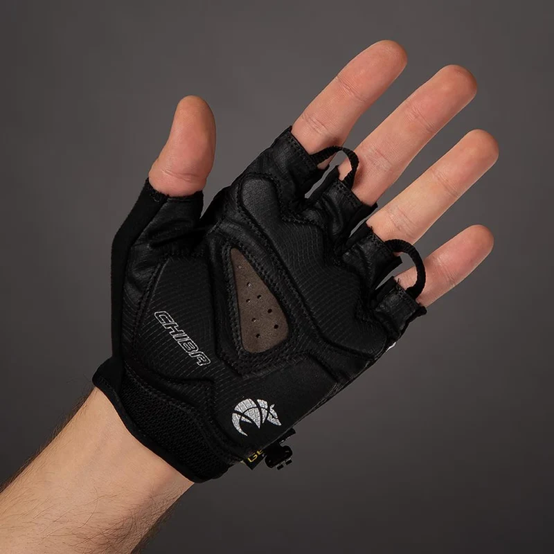 CHIBA Gel Premium - Radhandschuhe kurz, schwarz, S, Gelpolsterung, atmungsaktiv