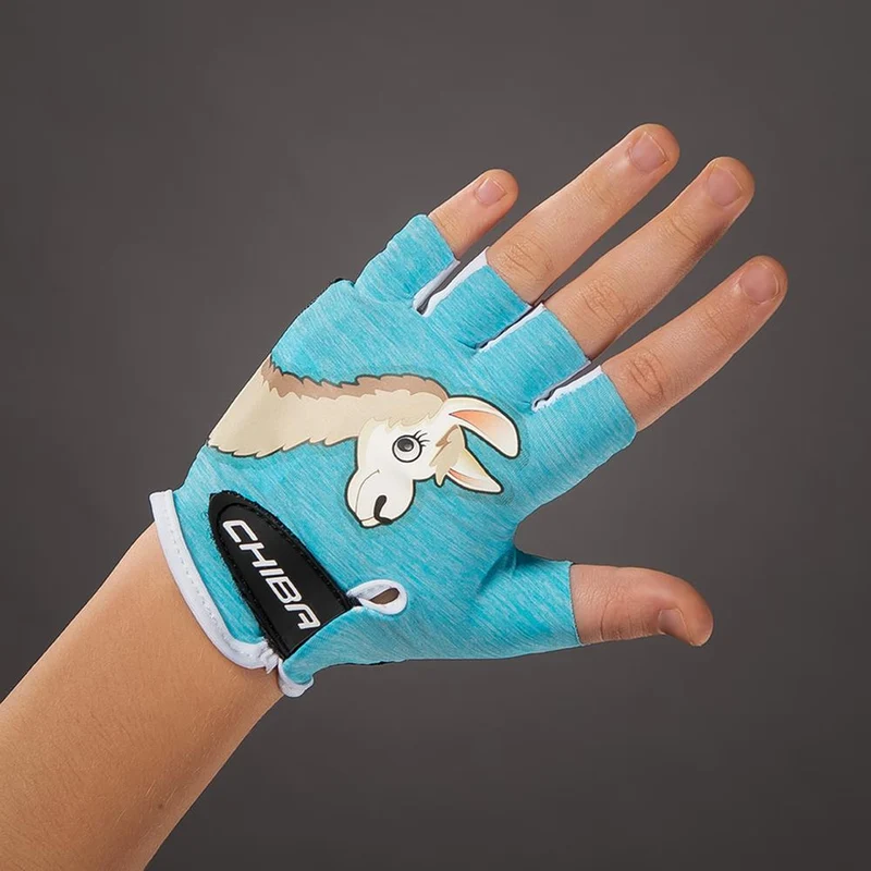 CHIBA Cool Kids - Kinder Radhandschuhe M türkis, Griptec-Innenhand, elastische Oberhand
